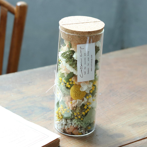 ドライフラワーガラスボトル 縦長 ドライフラワー お花とアクセサリー