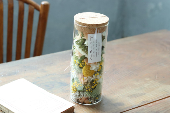 ドライフラワーガラスボトル 縦長 ドライフラワー お花とアクセサリー