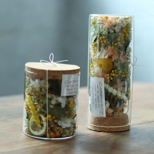 ドライフラワーガラスボトル 縦長 ドライフラワー お花とアクセサリー
