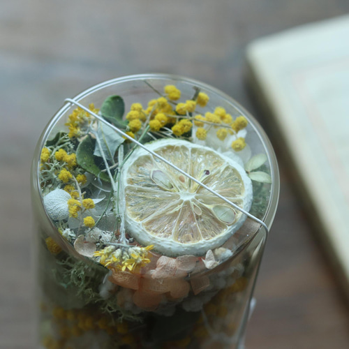 ドライフラワーガラスボトル 縦長 ドライフラワー お花とアクセサリー