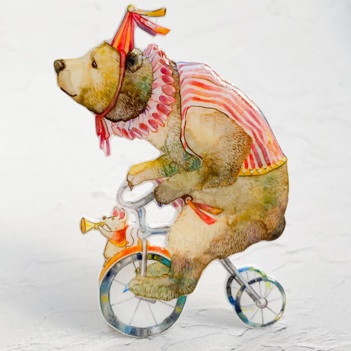 サーカスのクマ 自転車乗りクマさん ブローチ falso 通販 13383711  