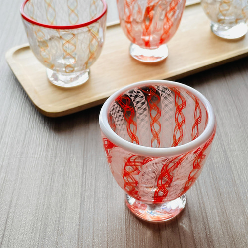 レース紡ぐおちょこ［D］ おちょこ・ぐい呑み・徳利 F-GLASS 通販