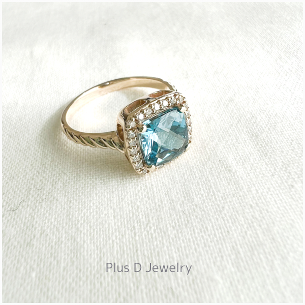 CED-034 K10YG ブルートパーズ リング