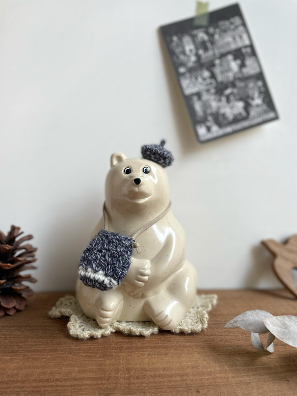 ハンドメイド しろくまくんの冬支度 アルパカ&ウールのぬいぐるみ