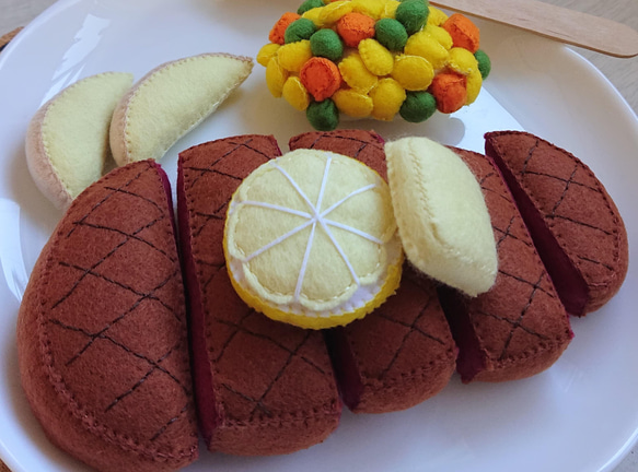 受注制作】フェルト おままごと レストランシリーズ ステーキ