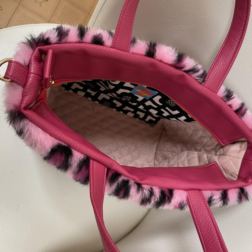 冬在庫処分セール ヒョウ柄フェイクファー＆合皮 ショルダーorトート