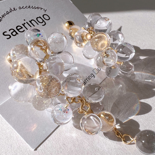 レジン イヤリング クリア リボン 48c536c2c88ae036493b1da2cda50d