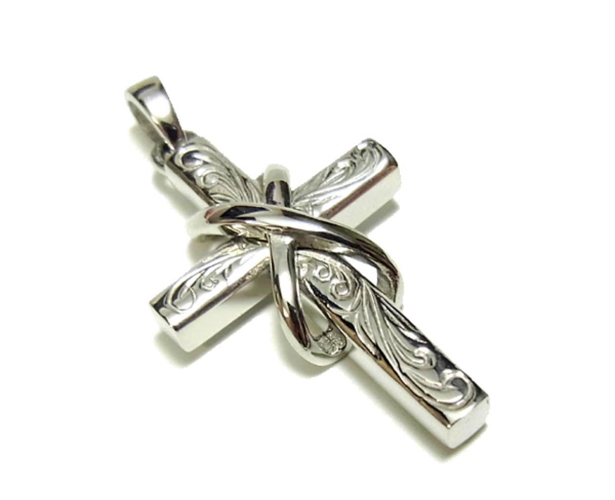 ハワイアンジュエリー　クロス　シルバーアクセサリー　メンズ　クロム　重ね付け　ユニセックス　サージカルステンレス