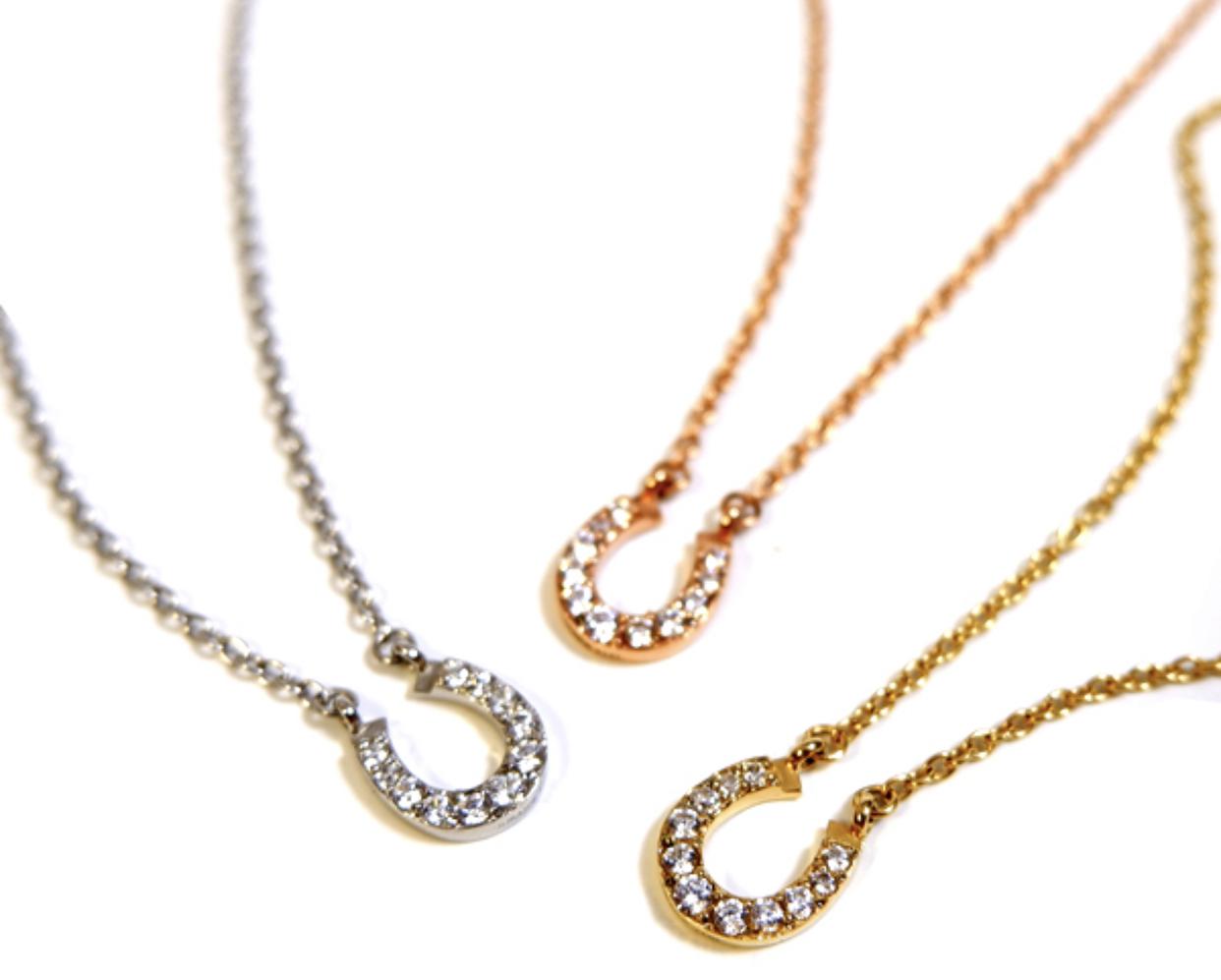 ホースシュー　ハワイアンジュエリー　ネックレス　レディース　ギフト　ジルコニア　重ね付け　ギフト　シンプル　華奢