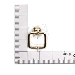 ERG-1964-G【2個入り】ボールスクエア ピアス/Ball  Square Post Earring 5枚目の画像