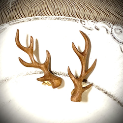 《✴︎shoko様専用ページ✴︎》鹿の角モチーフのイヤリング(屋久杉の木) 4枚目の画像