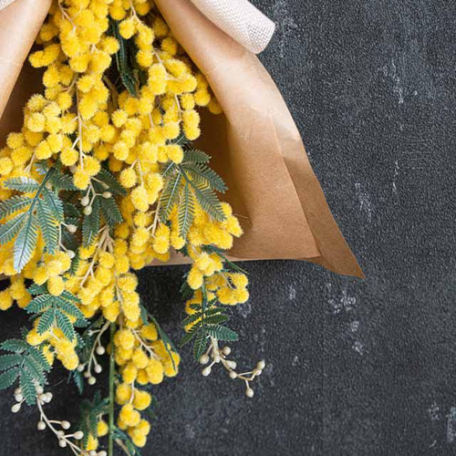 ミモザアーティフィシャル】ミモザスワッグ 花束 ブーケ インテリア 長