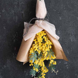 ミモザアーティフィシャル】ミモザスワッグ 花束 ブーケ インテリア 長