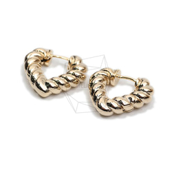 ERG-1967-G【2個入り】ツイストワンタッチ ピアス,Twist One touch Post Earring 2枚目の画像