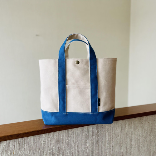 帆布トートバック MLサイズ キナリ×ブルー トートバッグ