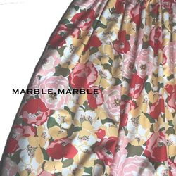 ひなげしの花 花柄スカート　ギャザースカート　レディーススカート　ふんわりスカート　大人スカートフラワー 1枚目の画像