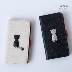 相容於所有 iPhone 17 型號、智慧型手機外殼、皮夾款式、Xperia、Pixel、Galaxy、施華洛世奇貓、貓日 第9張的照片