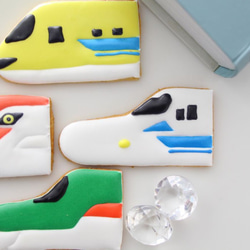 新幹線 アイシングクッキー セット ３車両選択 誕生日 ケーキ 飾り 線路 看板 ケーキトッパー 新幹線ケーキ 男の子 10枚目の画像