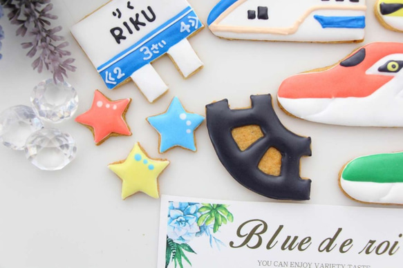 新幹線 アイシングクッキー セット ３車両選択 誕生日 ケーキ 飾り 線路 看板 ケーキトッパー 新幹線ケーキ 男の子 11枚目の画像