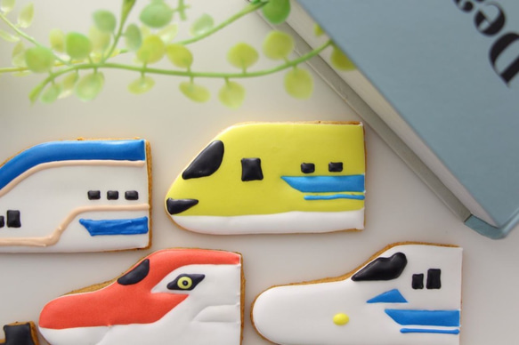 新幹線 アイシングクッキー セット ３車両選択 誕生日 ケーキ 飾り 線路 看板 ケーキトッパー 新幹線ケーキ 男の子 9枚目の画像