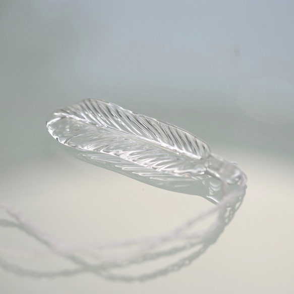 天使の羽根： Glass Feather（White Thread）波動玉® 0911 5枚目の画像