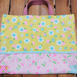 入園入学準備 ピンクス pinks 手提げ レッスンバック 女の子 絵本袋 花