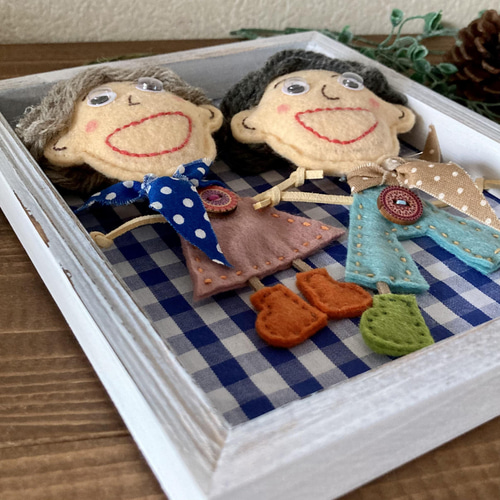 フェルトマスコット ウッドフレーム 壁掛けインテリア 敬老の日ギフト