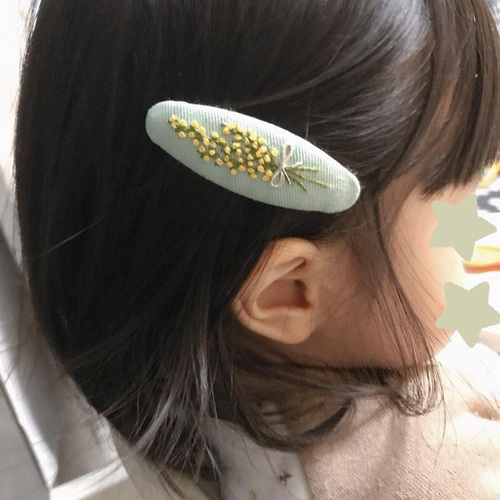 受注制作】ミモザパッチンピン♡ 2つで100円引き＊ ヘアピン susie