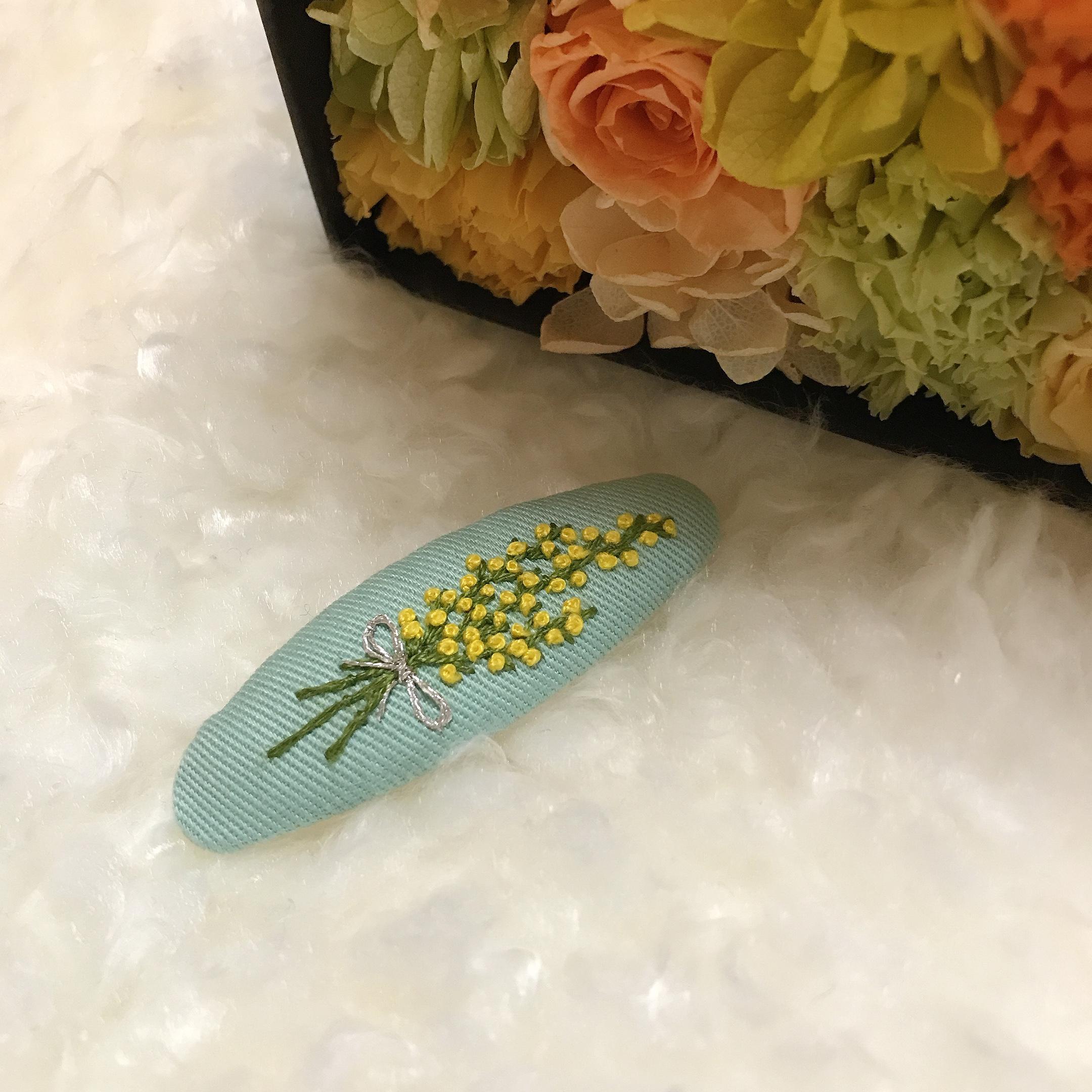 受注制作】ミモザパッチンピン♡ 2つで100円引き＊ ヘアピン susie