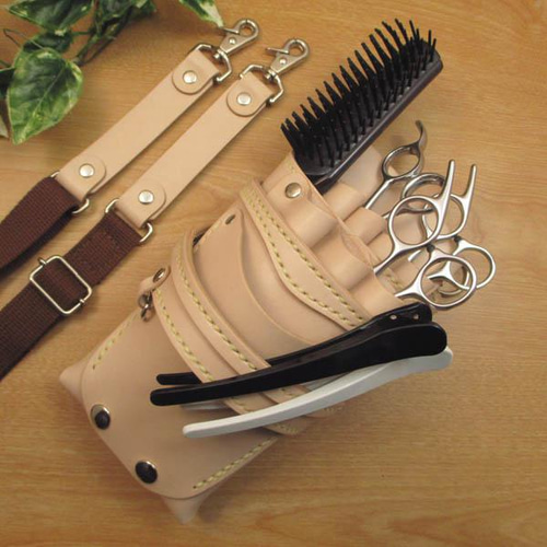 手縫い ヌメ革 シザーケース (ナチュラル) 7丁差し SCA-55/NA その他