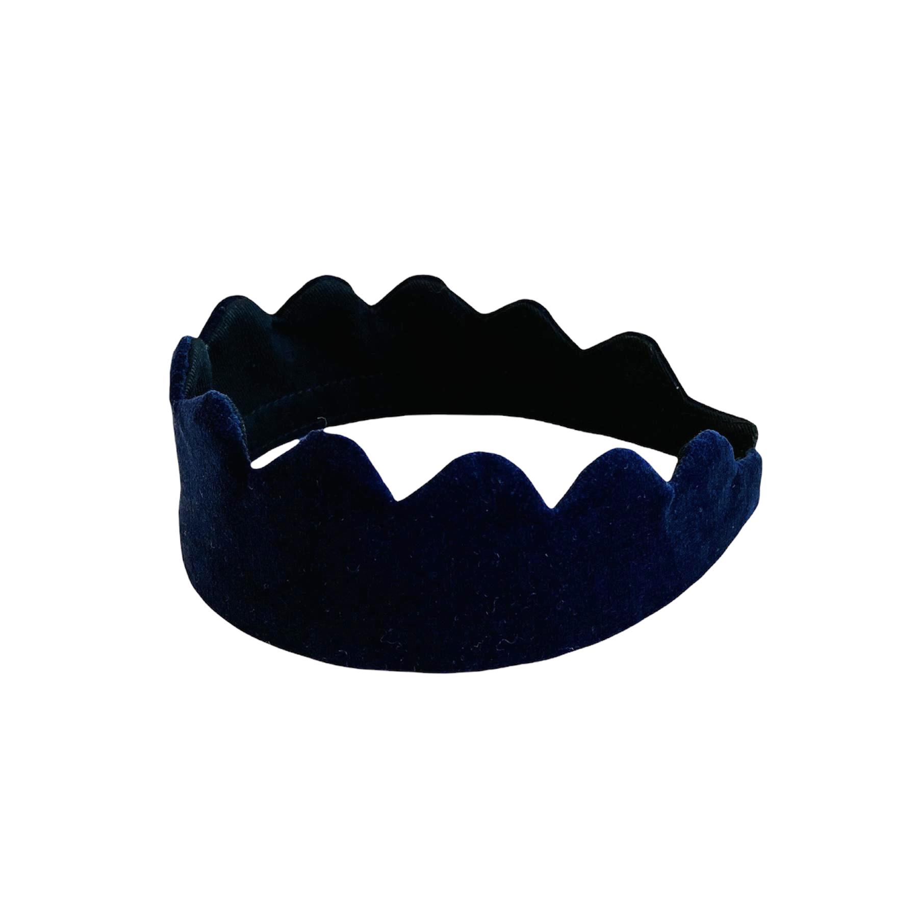 【カチューシャ ローレン】スカラップ 〈別珍 紺〉