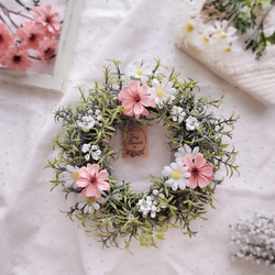 ブルーベリーのような美味しそうな❤︎ アーティフィシャルフラワーリース 🍀青薔薇のリース🍀 青い薔薇と、まだ青いブルーベリーの