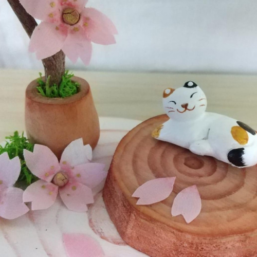 お花見 ねこ ミニチュア その他雑貨 パンダのtaitai🐼 通販 13386642