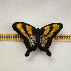 金銀黒の揚羽蝶刺繍帯留め 8枚目の画像