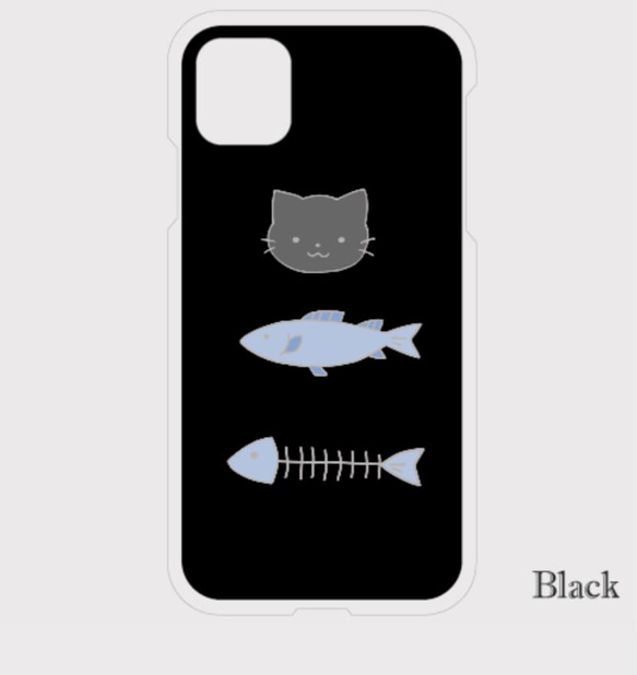 猫とお魚 にゃんこ お魚 iPhoneケース 2枚目の画像