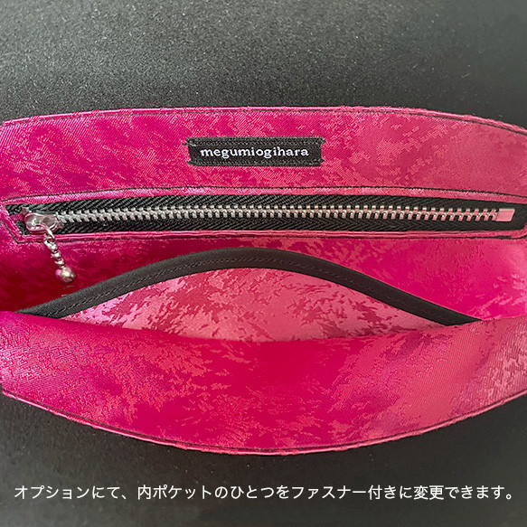 折り畳める☆斜めがけミニ2wayトート：オフホワイト×ブラック 14枚目の画像