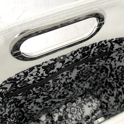 折り畳める☆斜めがけミニ2wayトート：オフホワイト×ブラック 13枚目の画像