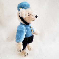 がらくたざっく★☆テディベア/14cm★☆ブルーのお洋服を着たポーター　BellBoy bear 8枚目の画像