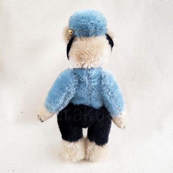 がらくたざっく★☆テディベア/14cm★☆ブルーのお洋服を着たポーター　BellBoy bear 9枚目の画像