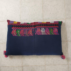クッションカバー　手織り　刺繍　エスニック　ウィピル　大きめクッション 6枚目の画像