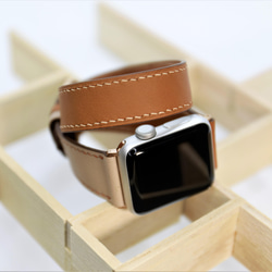 【受注製作】高級革使用Apple Watch 2重巻きタイプ　レザーベルト レザー バンド　時計ベルト DLO3 9枚目の画像