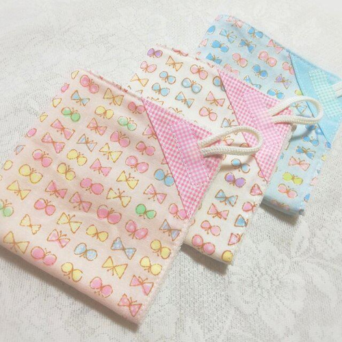 完成品】〈園生活応援！〉ループ付きタオル 単品 小さいちょうちょ 