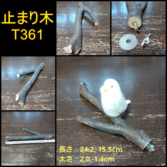 止まり木（枝：TOY-08-015）T361 1枚目の画像