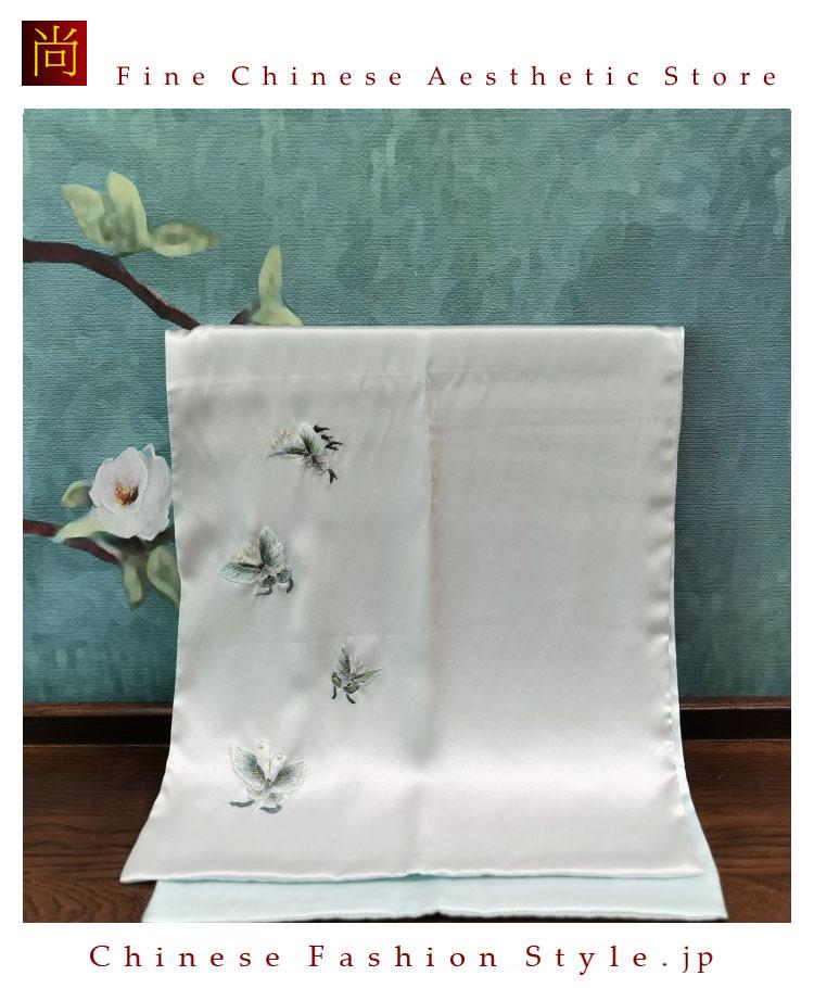 プレミアムファインナチュラル蘇州シルクスカーフ100％手縫い中国刺繡アート #103