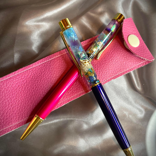 幸運を呼ぶ オルゴナイトボールペン 天然石 光る ホヌリングチャーム