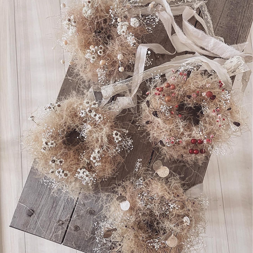 スモークツリーガーランドドライフラワーモビール