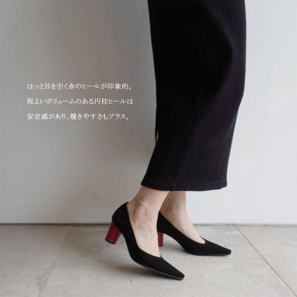 尖頭高跟鞋，令人印象深刻的紅色鞋跟 21.5 厘米 - 25.5 厘米 真皮日本製造 z680bls 第4張的照片