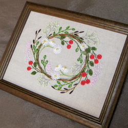 ミニ　ファブリックパネル　ミナペルホネン　タンバリン　北欧　刺繍　花　チョウチョ ミニ ファブリックパネル ミナペルホネン タンバリン ウサギ 白 北欧