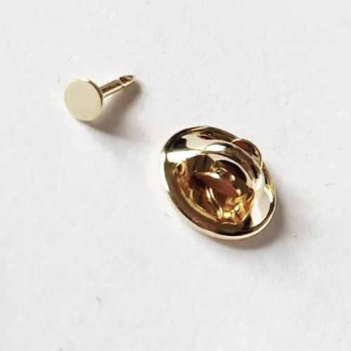 日本製 特注ピン（3.8mm 丸皿 7.5mm針）ゴールドカラー ピンブローチ