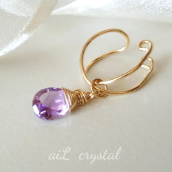 [14kgf] 寶石品質紫水晶耳夾均碼 第8張的照片